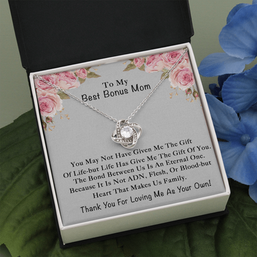 Bonus Mom Necklace - Bonus Mom Gifts, Necklaces Gifts For Stepmom, Jewelry Gift For Stepmom From Bonus Daughter On Birthday, Christmas, Mothers Day